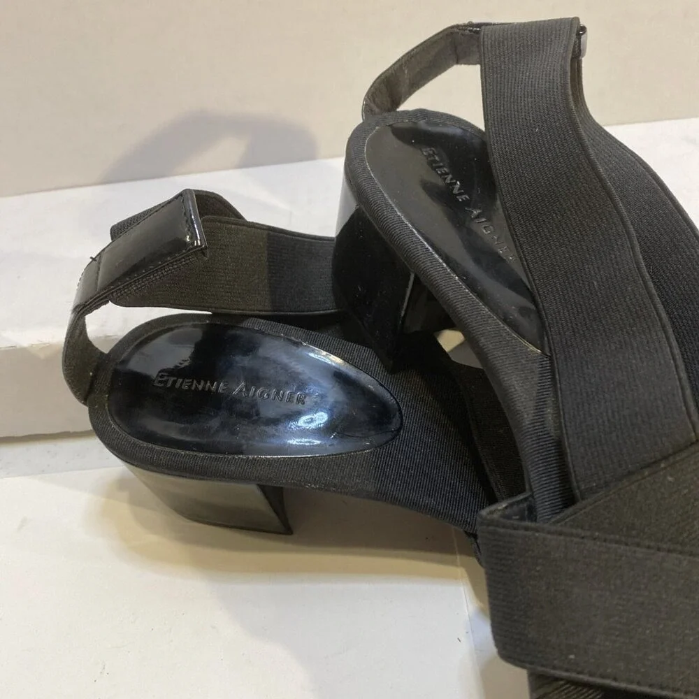 Etienne Aigner‎ Women's Strappy Wedge Sandal - Size 11 Black